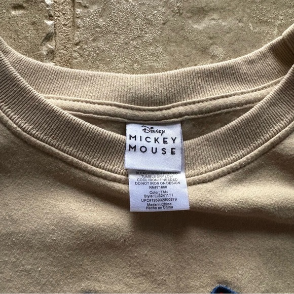 Disney Mickey Mouse Tan Crewneck Sweater - Picture 2 of 4